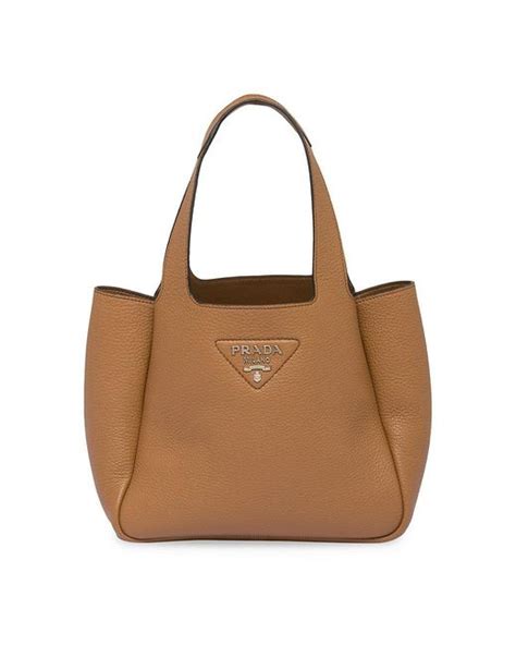 prada tote black simple|Prada brown leather tote bag.